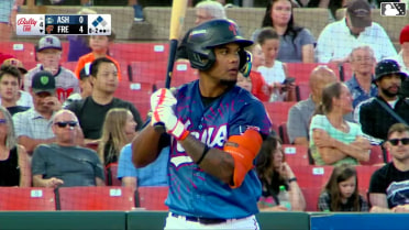 Braylin Tavera singles on a soft ground ball to shortstop Zach Daudet. Enddy Azocar scores.