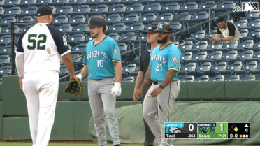 Kyle Teel hits a single during rehab outing