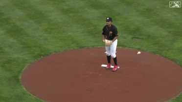 Michael Dominguez strikes out the side in the 4th