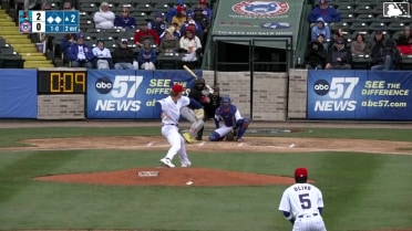 Starlyn Caba homers (2) on a line drive to right field. Cam Clayton scores. Wilfredo Lara scores.
