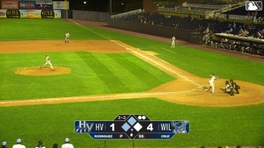 Ronny Cruz singles on a ground ball to third baseman Bryce Martin-Grudzielanek. Nate Rombach scores. Elijah Nunez to 3rd.