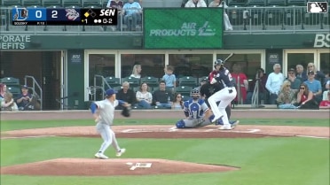 Carter Kieboom singles on a sharp line drive to left fielder Justyn-Henry Malloy. Bryan De La Cruz scores.