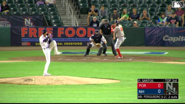 Dahian Santos strikes out his third batter