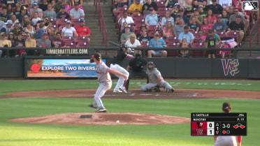 Luis Castillo homers (13) on a fly ball to right field. Daniel Dickinson scores. Eric Bitonti scores.