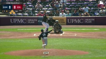 Izaac Pacheco out on a sacrifice fly to right fielder DJ Gladney. Zyhir Hope scores.