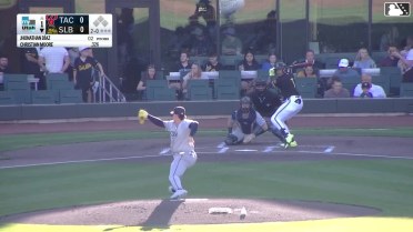 Christian Moore homers (8) on a fly ball to left center field.