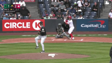 Jacob Sharp singles on a line drive to left fielder Carlos Gutierrez. J.R. Freethy scores. Jacob Sharp to 2nd.
