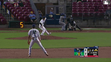 Tyriq Kemp singles on a line drive to right fielder Caden Kendle. Austin Charles scores. Jose Cerice to 2nd.