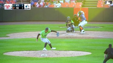 Braylin Tavera singles on a sharp line drive to second baseman Theo Hardy. Elis Cuevas scores.