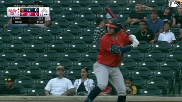 Luke Mann homers (4) on a fly ball to center field.