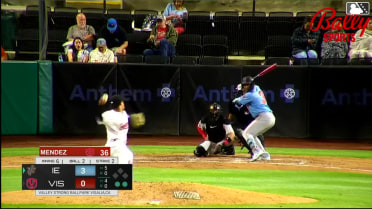 George Feliz homers (1) on a fly ball to center field.