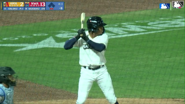 Daniel Vazquez homers (1) on a fly ball to left field.