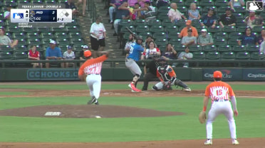 Cameron Leary singles on a ground ball to left fielder Chase Call. Ali Camarillo scores.