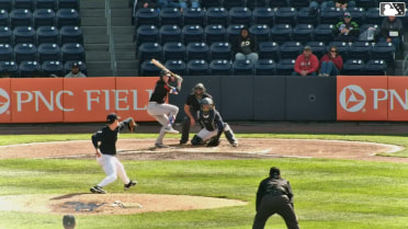 Robert Hassell III singles on a line drive to right fielder Yanquiel Fernández. Yohandy Morales scores. Abimelec Ortiz to 2nd.