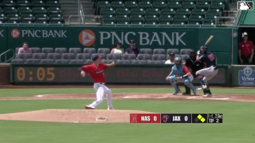 Brandon Lockridge doubles (1) on a line drive to center fielder Cam Cannarella. Jacob Hurtubise scores. Daniel Guilarte scores.