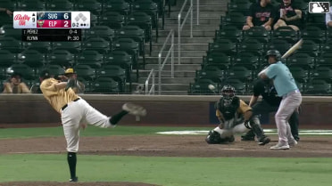Carlos Pérez homers (7) on a fly ball to left field.