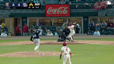 Christian Cairo walks. Bryan De La Cruz scores. Robert Moore to 3rd. Carter Kieboom to 2nd.