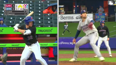 Eric Wagaman walks. A.J. Ewing scores. Nick Morabito to 3rd. Ryan Clifford to 2nd.