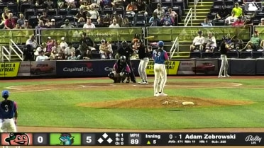 Dalvy Rosario makes a leaping home run robbery