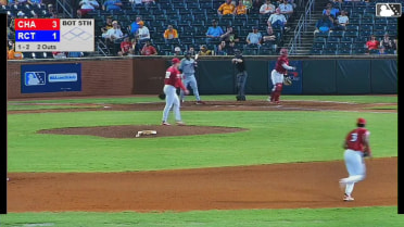 Sam Benschoter strikes out his fifth batter