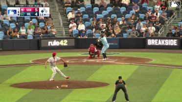 Avery Owusu-Asiedu singles on a ground ball to center fielder Jake Casey. Brady Counsell scores.