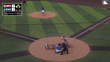 Tanner Thach singles on a line drive to left fielder Carlos Jimenez. Roldy Brito scores.