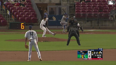Luke Pelzer singles on a line drive to center fielder Brandon Winokur. Blake Mitchell scores.