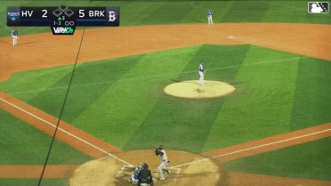 Josh Moylan homers (4) on a fly ball to right field.