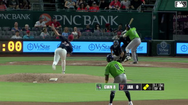 David McCabe out on a sacrifice fly to center fielder Cam Cannarella. Jim Jarvis scores.