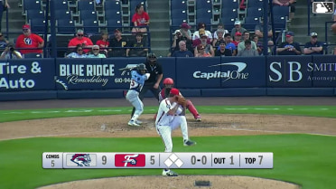 Matt Rudick homers (4) on a fly ball to right field.