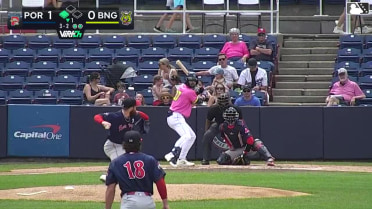 Corey Collins reaches on a throwing error by second baseman Max Ferguson. John Bay scores.