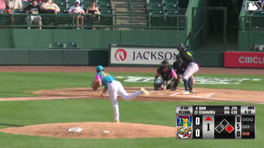Khadim Diaw homers (3) on a fly ball to left center field. Brandon Winokur scores.