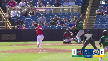 Eduardo Guerrero singles on a line drive to center fielder Tommy Hawke. Nico Perez scores.