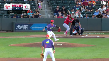 Trey Paige singles on a sharp ground ball to right fielder Kala'i Rosario. Chase Davis scores.