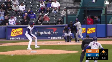 Cristian Pache reaches on a throwing error by shortstop Josh Kasevich. Ryan Clifford scores.