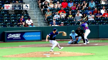 Marek Houston singles on a line drive to left fielder Trevor Austin. Kyle DeBarge scores. Graham Brown to 2nd.