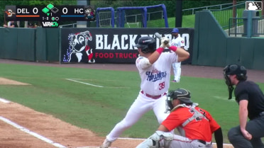 Riley Nelson singles on a line drive to center fielder Junior Aybar. Gabriel Rodriguez scores. Jonathan Martinez to 3rd.