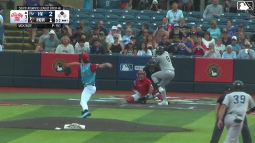Roderick Arias homers (6) on a fly ball to left field. Kyle West scores.