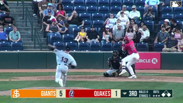 Kendrey Maduro singles on a line drive to right fielder Broedy Poppell. Hayden Alvarez scores. Adam Frazier to 2nd.