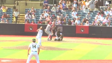 Carter Mathison strikes out swinging and Joel Dragoo caught stealing 2nd, catcher Colin Burgess to shortstop Cody Miller to catcher Colin Burgess.