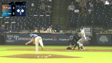 Angel De Los Santos singles on a ground ball to right fielder Isael Arias. Enderson Delgado scores. Jude Warwick to 3rd.