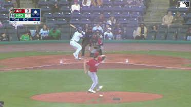 Roc Riggio strikes out swinging and Dyan Jorge caught stealing 3rd, catcher Omar Alfonzo to third baseman Duce Gourson to catcher Omar Alfonzo.