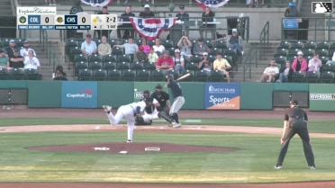 Stone Russell hits a ground-rule double (1) on a line drive to right field. Hyungchan Um scores.