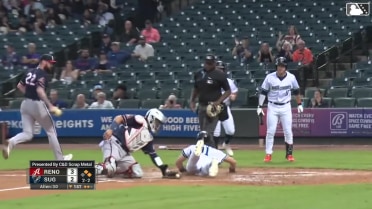 Brice Matthews swats a two-RBI double