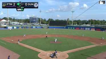 Byron Chourio doubles (2) on a fly ball to right fielder Nathan Lukes. Ryan Sprock scores.