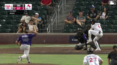 Marcos Castañon singles on a ground ball to center fielder Brenton Doyle. Carlos Rodríguez scores. Nick Solak to 2nd.