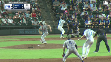Will Bush singles on a soft ground ball to second baseman Danny Serretti. Lucas Spence scores.