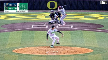 Harold Coll strikes out swinging.