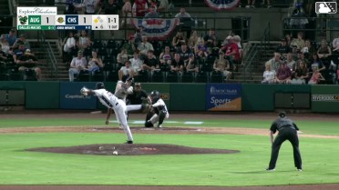 Dallas Macias doubles (6) on a ground ball to right fielder Dean Moss. Parker Brosius scores.