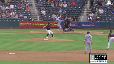 Trevor Hauver out on a sacrifice fly to center fielder Brenton Doyle. Jonah Bride scores.